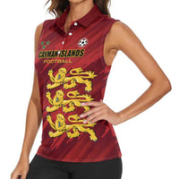 Custom Football Cayman Islands Women Sleeveless Polo Shirt The Turtles Come On - Wonder Print Shop