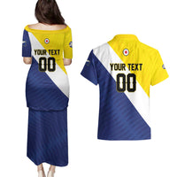 Custom Football Bonaire Couples Matching Puletasi and Hawaiian Shirt Boneiru Caribbean Warriors - Wonder Print Shop