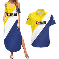 Custom Football Bonaire Couples Matching Summer Maxi Dress and Hawaiian Shirt Boneiru Caribbean Warriors - Wonder Print Shop