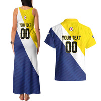 Custom Football Bonaire Couples Matching Tank Maxi Dress and Hawaiian Shirt Boneiru Caribbean Warriors - Wonder Print Shop