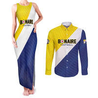 Custom Football Bonaire Couples Matching Tank Maxi Dress and Long Sleeve Button Shirt Boneiru Caribbean Warriors - Wonder Print Shop