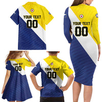 Custom Football Bonaire Family Matching Long Sleeve Bodycon Dress and Hawaiian Shirt Boneiru Caribbean Warriors - Wonder Print Shop