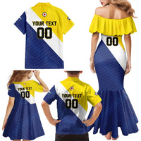 Custom Football Bonaire Family Matching Mermaid Dress and Hawaiian Shirt Boneiru Caribbean Warriors - Wonder Print Shop