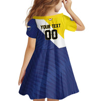 Custom Football Bonaire Family Matching Off Shoulder Short Dress and Hawaiian Shirt Boneiru Caribbean Warriors - Wonder Print Shop