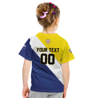 Custom Football Bonaire Kid T Shirt Boneiru Caribbean Warriors - Wonder Print Shop