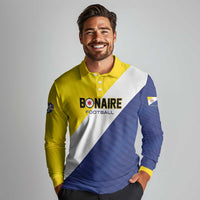Custom Football Bonaire Long Sleeve Polo Shirt Boneiru Caribbean Warriors - Wonder Print Shop