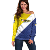 Custom Football Bonaire Off Shoulder Sweater Boneiru Caribbean Warriors - Wonder Print Shop