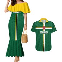 Custom Football Dominica Couples Matching Mermaid Dress and Hawaiian Shirt Los Pericos Go Champions - Wonder Print Shop