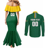 Custom Football Dominica Couples Matching Mermaid Dress and Long Sleeve Button Shirt Los Pericos Go Champions - Wonder Print Shop