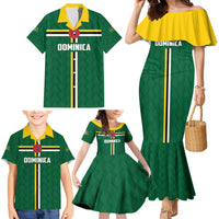Custom Football Dominica Family Matching Mermaid Dress and Hawaiian Shirt Los Pericos Go Champions - Wonder Print Shop