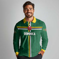 Custom Football Dominica Long Sleeve Polo Shirt Los Pericos Go Champions - Wonder Print Shop
