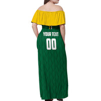 Custom Football Dominica Off Shoulder Maxi Dress Los Pericos Go Champions - Wonder Print Shop