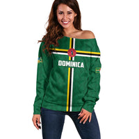 Custom Football Dominica Off Shoulder Sweater Los Pericos Go Champions - Wonder Print Shop
