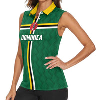 Custom Football Dominica Women Sleeveless Polo Shirt Los Pericos Go Champions - Wonder Print Shop