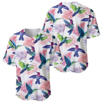 Hummingbirds Colorful Baseball Jersey Unique Stylized - Wonder Print Shop