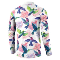 Hummingbirds Colorful Button Sweatshirt Unique Stylized - Wonder Print Shop