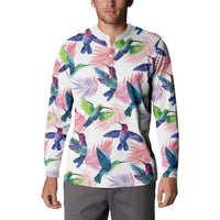 Hummingbirds Colorful Button Sweatshirt Unique Stylized - Wonder Print Shop