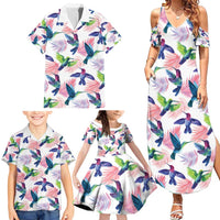 Hummingbirds Colorful Family Matching Summer Maxi Dress and Hawaiian Shirt Unique Stylized - Wonder Print Shop