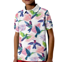 Hummingbirds Colorful Kid Polo Shirt Unique Stylized - Wonder Print Shop