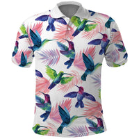 Hummingbirds Colorful Polo Shirt Unique Stylized - Wonder Print Shop