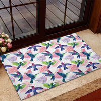 Hummingbirds Colorful Rubber Doormat Unique Stylized - Wonder Print Shop