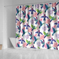Hummingbirds Colorful Shower Curtain Unique Stylized - Wonder Print Shop