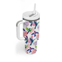 Hummingbirds Colorful Tumbler With Handle Unique Stylized - Wonder Print Shop