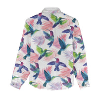 Hummingbirds Colorful Women Casual Shirt Unique Stylized - Wonder Print Shop
