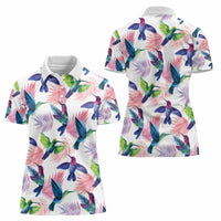 Hummingbirds Colorful Women Polo Shirt Unique Stylized - Wonder Print Shop