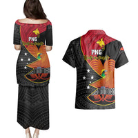 Papua New Guinea Independence Day Couples Matching Puletasi Dress and Hawaiian Shirt Happy PNG 48th Anniversary - Wonder Print Shop