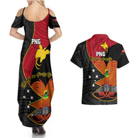 Papua New Guinea Independence Day Couples Matching Summer Maxi Dress and Hawaiian Shirt Happy PNG 48th Anniversary - Wonder Print Shop