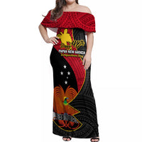Papua New Guinea Independence Day Off Shoulder Maxi Dress Happy PNG 48th Anniversary - Wonder Print Shop