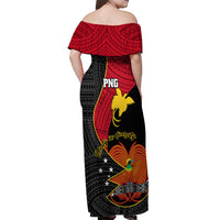 Papua New Guinea Independence Day Off Shoulder Maxi Dress Happy PNG 48th Anniversary - Wonder Print Shop