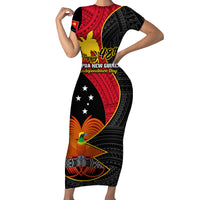 Papua New Guinea Independence Day Short Sleeve Bodycon Dress Happy PNG 48th Anniversary - Wonder Print Shop