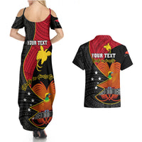 Personalised Papua New Guinea Independence Day Couples Matching Summer Maxi Dress and Hawaiian Shirt Happy PNG 48th Anniversary - Wonder Print Shop