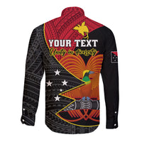 Personalised Papua New Guinea Independence Day Long Sleeve Button Shirt Happy PNG 48th Anniversary - Wonder Print Shop