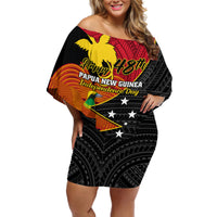 Personalised Papua New Guinea Independence Day Off Shoulder Short Dress Happy PNG 48th Anniversary - Wonder Print Shop