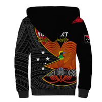 Personalised Papua New Guinea Independence Day Sherpa Hoodie Happy PNG 48th Anniversary - Wonder Print Shop