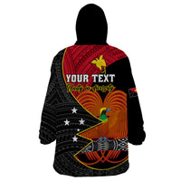 Personalised Papua New Guinea Independence Day Wearable Blanket Hoodie Happy PNG 48th Anniversary - Wonder Print Shop