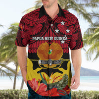 Papua New Guinea Hawaiian Shirt Bird Of Paradise Mix Polynesian Pattern - Wonder Print Shop