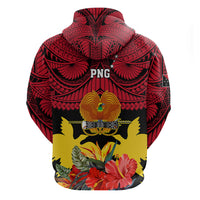 Papua New Guinea Hoodie Bird Of Paradise Mix Polynesian Pattern - Wonder Print Shop