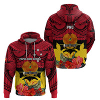 Papua New Guinea Hoodie Bird Of Paradise Mix Polynesian Pattern - Wonder Print Shop
