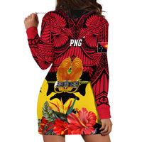 Papua New Guinea Hoodie Dress Bird Of Paradise Mix Polynesian Pattern - Wonder Print Shop