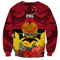 Papua New Guinea Sweatshirt Bird Of Paradise Mix Polynesian Pattern - Wonder Print Shop