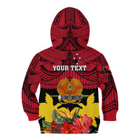 Personalised Papua New Guinea Kid Hoodie Bird Of Paradise Mix Polynesian Pattern - Wonder Print Shop