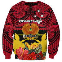 Personalised Papua New Guinea Sweatshirt Bird Of Paradise Mix Polynesian Pattern - Wonder Print Shop