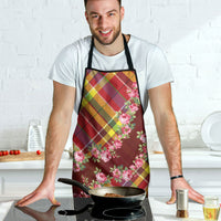 Happy Jounen Kweyol Apron Madras Pattern Roses Stylized