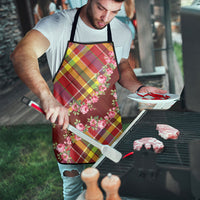 Happy Jounen Kweyol Apron Madras Pattern Roses Stylized