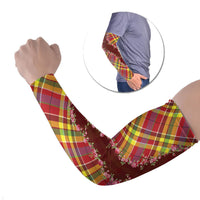 Happy Jounen Kweyol Arm Sleeves Madras Pattern Roses Stylized