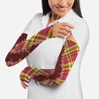 Happy Jounen Kweyol Arm Sleeves Madras Pattern Roses Stylized